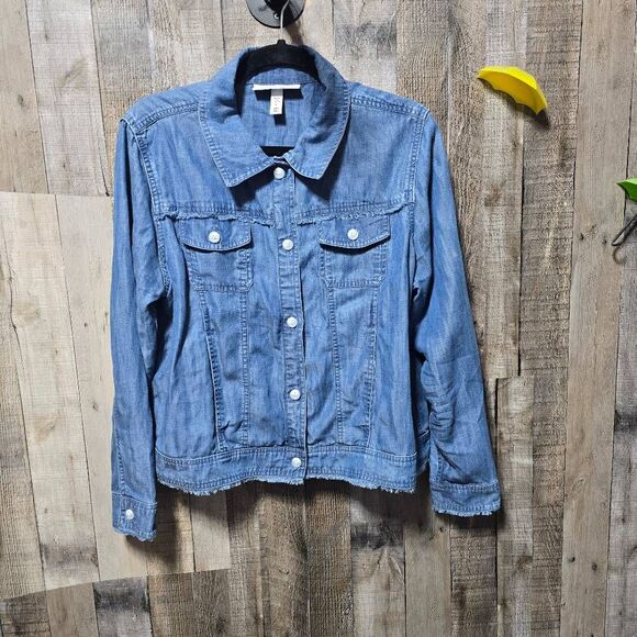 Coolibar Tencel Chambray Shirt Jacket Light Indigo - Picture 2 of 5